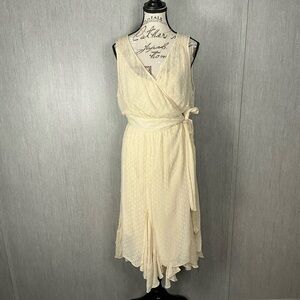 Hopeless Romantic Women's Cream Wrap Midi Dress Size XXL